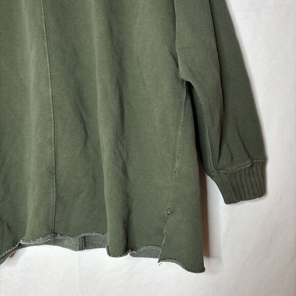Aerie Down To Earth Crewneck Distressed Sweatshirt Women's Size XS Olive Green - Picture 6 of 16